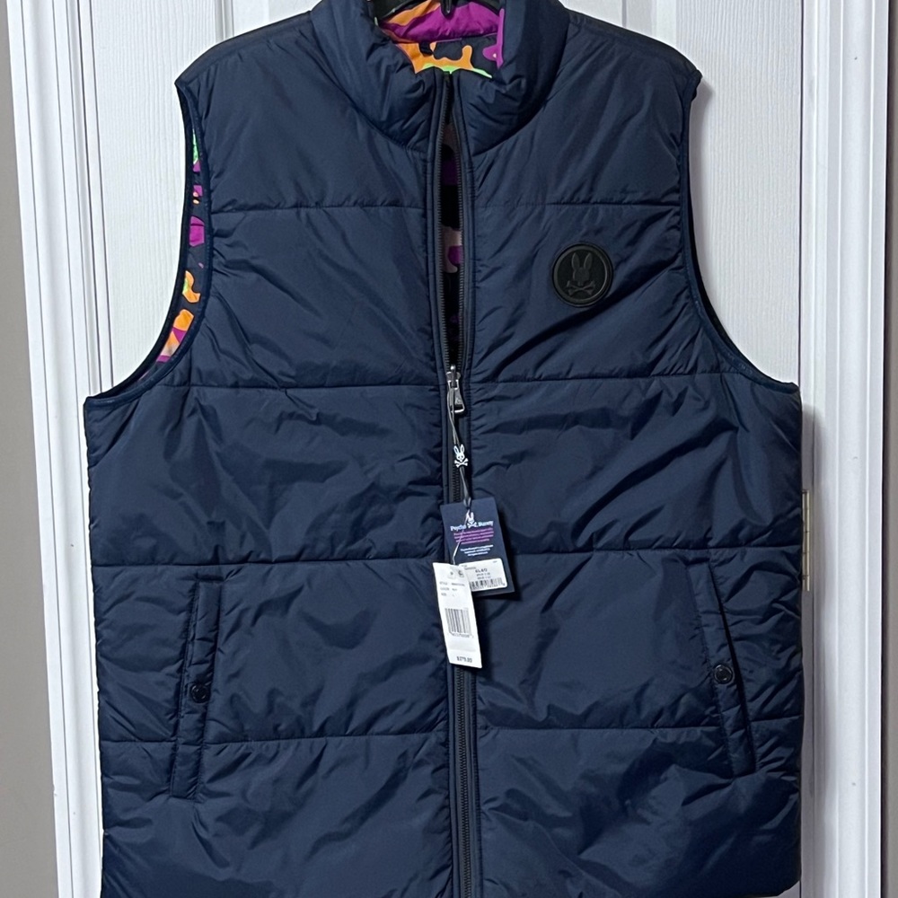 PSYCHO Bunny ALLEN REVERSIBLE CAMO PUFFER VEST Large $279